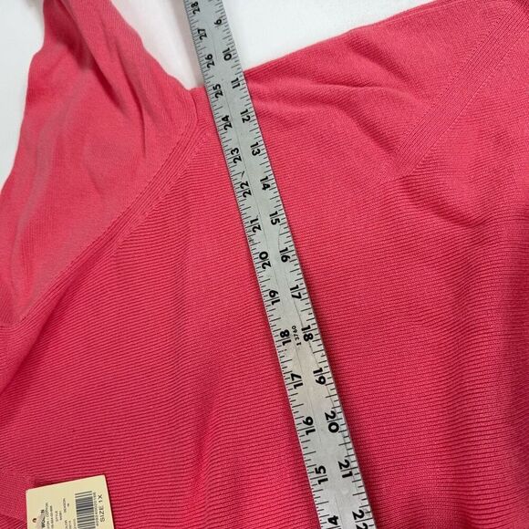 Lord & Taylor Cardigan Sweater Womens 1X Coral Button Up  Stretch Cotton Blend - Picture 5 of 10